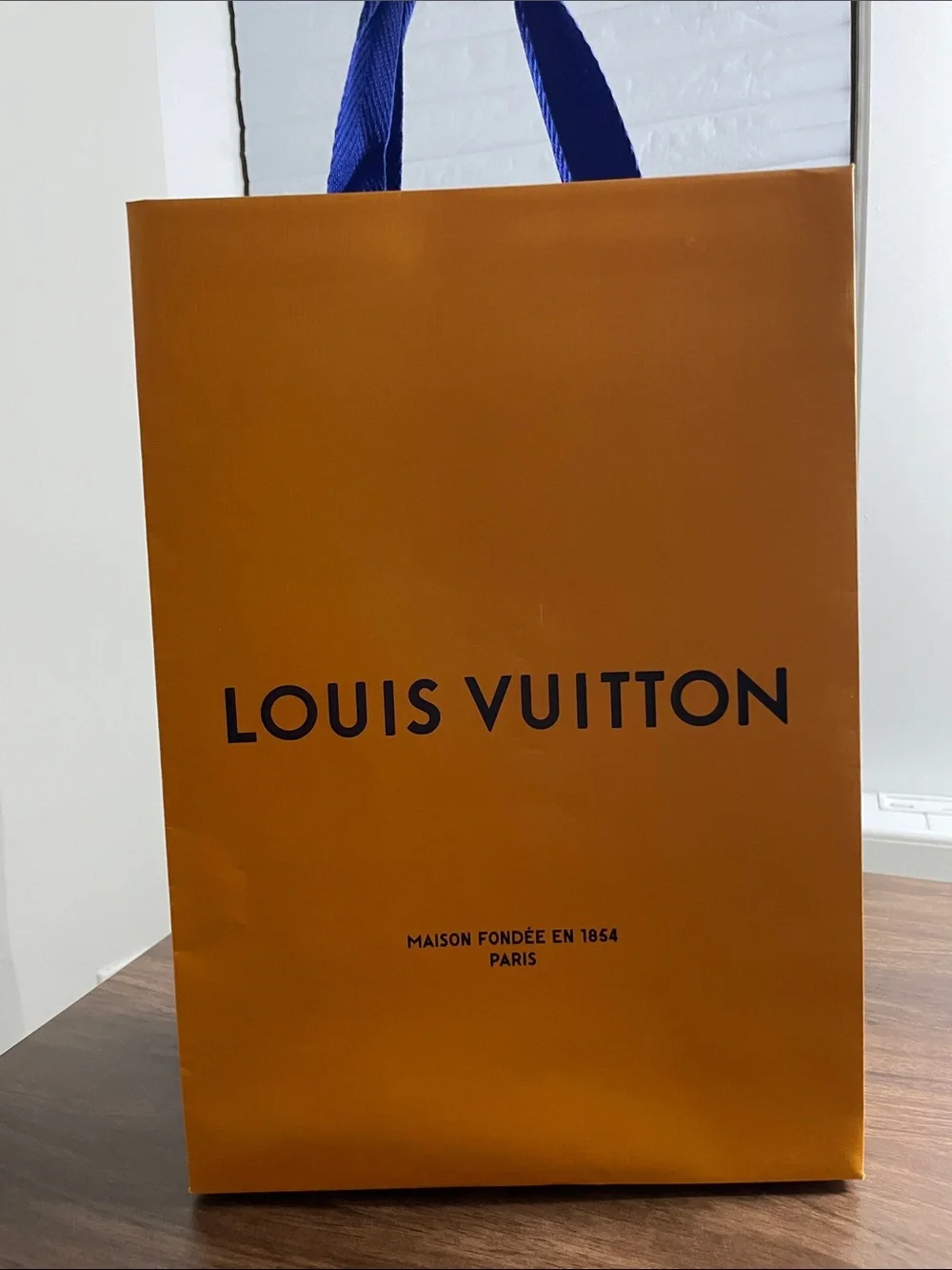 Original Louis Vuitton Orange and Blue Branded Shopping Bag